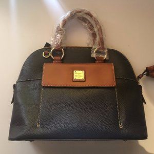 New, Dooney & Bourke Aubrey Satchel Pebble Grain Leather Midnight